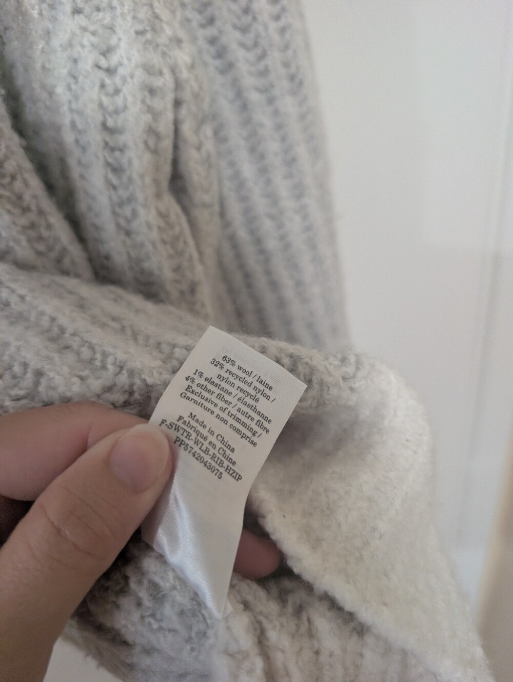 Everlane Grey Luxe Teddy Wool Oversized Half Zip Knit Sweater - Picture 14 of 16